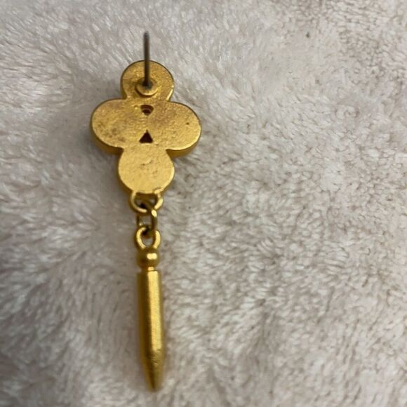 Vintage Y2K Gold Matte Dangling Pierced Earrings - Picture 5 of 13